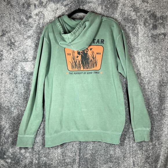 Marsh Wear Hoodie Mens Medium Green Sweater Pullover Dog Graphic Casual Outdoors - Picture 2 of 11